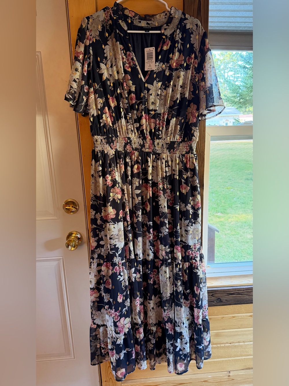 Torrid Ruffle Neckline Maxi Dress
